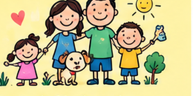 Hand-drawn happy family